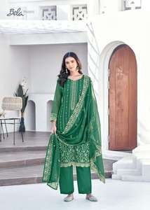 Nouvelle tenue de créateur fantaisie haute sur demande Heavy Premium Organza Salwar Suit & Dupatta With Embroidery Work Indian Exportator - Product Image 2