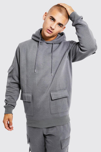 Chándales de Jersey térmico personalizados para hombre con bolsillos de carga, tela de lana con capucha de etiqueta privada de alto fabricante - Product Image 3