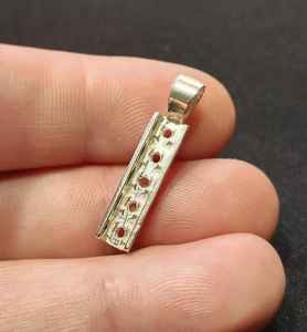 Pendentif en argent sterling 925 à 5 pierres serties, composants de bijoux personnalisables écologiques, vente chaude - Product Image 3