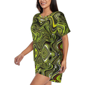 Conjunto Deportivo para Mujer, Camiseta y Pantalones Cortos, Corte Regular, 100% Algodón, Transpirable, Secado Rápido, Ropa Casual, Color Personalizado, Precio Económico - Product Image 5