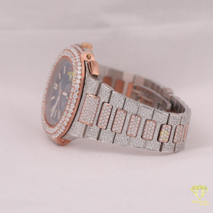 นาฬิกาเพชรที่โตขึ้นในแล็บสุดหรู VVS หน้าปัดสแตนเลสทำจากแก้วกลไกหน้าต่างฮิปฮอปยกระดับแฟชั่นของคุณ - Product Image 3