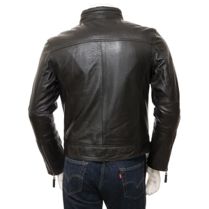 Veste en cuir unisexe de haute qualité, légère et élégante, coupe confortable, style streetwear, col montant, logo sur le devant, respirante - Product Image 2