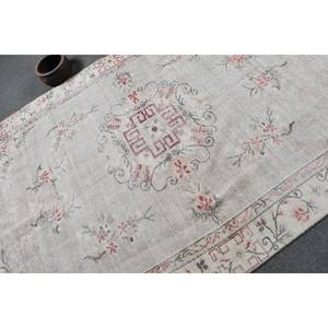 พรมขนสัตว์สีเบจโบราณขนาด5.5x9.4ฟุตงานแฮนด์เมดพื้นที่ตุรกีขนาดใหญ่งานเย็บปะติดโถงทางเดินรูปสี่เหลี่ยมผืนผ้าสำหรับห้อง - Product Image 5