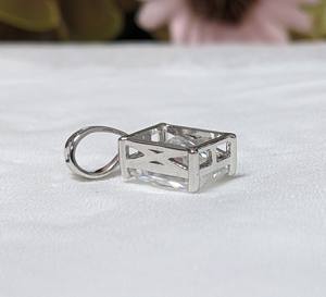 Pendentif de mariage classique en moissanite taille radiant de 2,50 carats (sans chaîne), bijoux en or blanc/jaune massif 10 carats pour femmes - Product Image 2