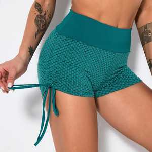 Women's Custom Summer Breathable <b>Spandex</b>/Polyester High Mid Waist <b>Shorts</b> <b>with</b> Custom Logo-Wholesale - Product Image 1