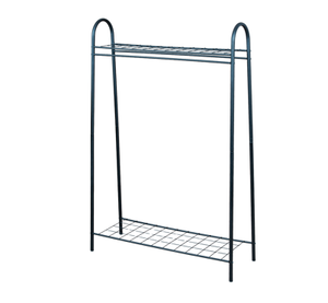 Modern Durable <b>Metal</b> <b>Coat</b> <b>Rack</b> Top Bottom Shelves Easy Assembly Freestanding Clothes Storage Organizer for Entryway Living Room - Product Image 1