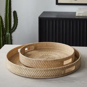 Bandeja redonda de ratán para servir - Product Image 3