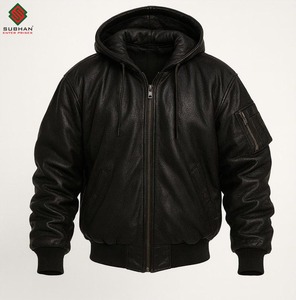 Men's Synthetic Leather Bomber <b>Jacket</b>-<b>Mandarin</b> <b>Collar</b> Motorcycle Coat-OEM Service Fashion Casual Winter <b>Jacket</b> - Product Image 4
