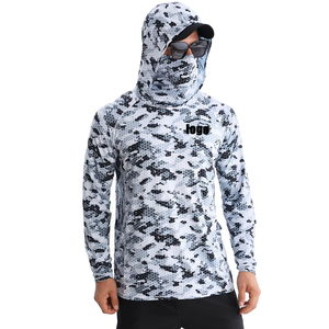 เสื้อตกปลาผ้าโพลีเอสเตอร์ระบายอากาศได้ดีมีฮู้ดเสื้อตกปลา100% ดูดซับความชื้นได้ UPF 50 - Product Image 1