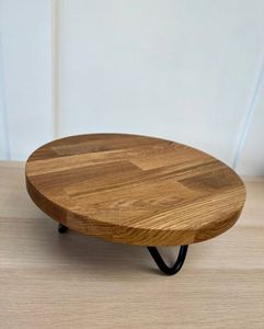 PRODUCTOS REDONDOS DISEÑO HECHO A MANO FORMA REDONDEADA PASTEL DE CUMPLEAÑOS Soporte para servir para fiesta Celebración Pastel de madera - Product Image 3