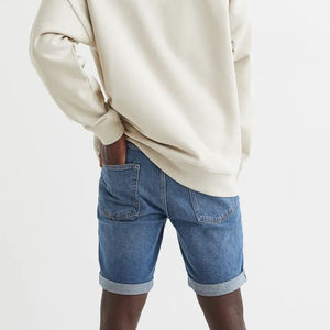 Pantalones cortos vaqueros de verano para hombre hechos en Pakistán de alta calidad 2025 transpirables y servicio OEM y ODM teñido liso en color en blanco - Product Image 5