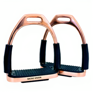 ¡Novedad de 2024! Estribos flexibles de seguridad Bendy de oro rosa brillante para montar a caballo SS con peldaños fuertes de 4,75 ", estribos flexibles para caballos - Product Image 4