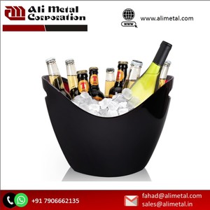Best-seller Seau à glace en acier inoxydable à double paroi de 5L avec pince Design moderne pour refroidir le vin et le champagne pour les mariages - Product Image 2
