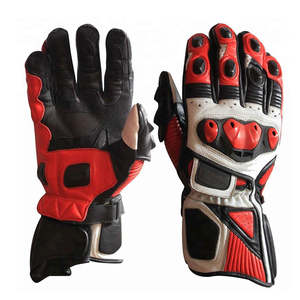 Gants de moto en cuir, écran tactile, doigts entiers, fermeture à boucle et crochet, protection antidérapante pour moto unisexe - Product Image 2