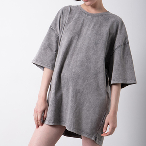 Camiseta informal de corte holgado para mujer, camiseta personalizada de color Moonwash, técnica de lavado de alta calidad, 100 algodón, 180-280 GSM, artículo OEM - Product Image 1