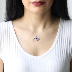 Collier pendentif œil pleurant en zircon, fait main en Turquie, bijoux délicats en argent sterling 925, cadeau de mariage - Product Image 2