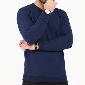 Design personnalisé Sweat-shirt pour hommes en polyester/coton col rond manches longues teint uni automne imprimé numérique motif solide haut - Product Image 2