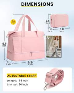 Bolsa de Viaje Multiusos de 30L con Cierre de Cremallera, Bolsa de Gimnasio para Mujeres y Hombres con Compartimento para Zapatos y Almacenamiento de Artículos de Aseo - Product Image 5