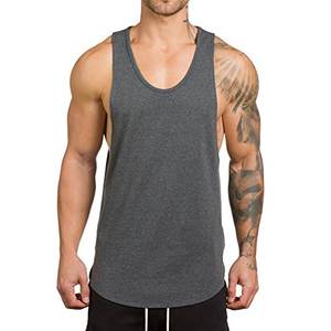 High Quality Cotton Sports Muscle <b>Gym</b> Tank Top Two Tone Sleeveless <b>Vest</b> for <b>Men</b> Custom Size XL-for Bodybuilding and Running - Product Image 1