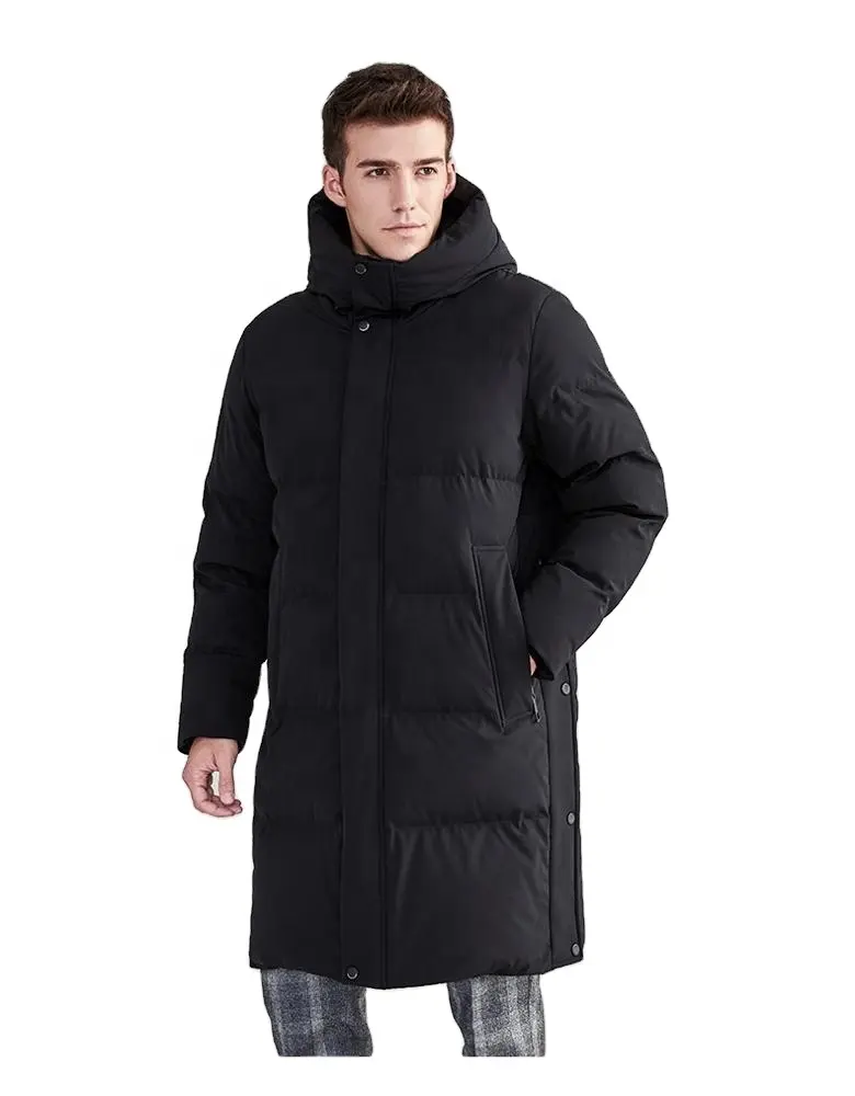 Down Coat Men Black Wind Proof Breathable Overcoat Custom Bomber Popular Men High Quality Long Down Jacket Thin Winter Coat For Male