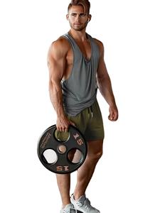 Respirant hommes Fitness Shorts prêt à expédier séchage rapide évacuation de l'humidité pour le Yoga porter des shorts de fitness d'entraînement short teint uni - Product Image 3