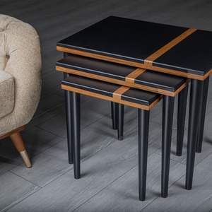 Mesa de nido de madera moderna con acabado limpio, perfecta para decoración de oficina, dormitorio y muebles de salón - Product Image 3