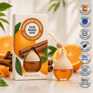 Désodorisant pour voiture à la cannelle et à l'orange, marque privée, 6 ml, OEM |   Parfum de voiture sans alcool |   Espagne UE - Product Image 1