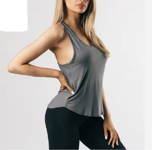 Camiseta ultra elástica de longitud completa con espalda de corredor, camiseta sin mangas con logotipo personalizado para mujer, camiseta sin mangas para entrenamiento de gimnasia, diseño informal de talla grande para - Product Image 1