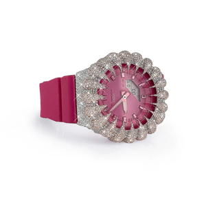 Reloj con Esfera Rosa y Bisel con Incrustaciones, Diamantes Moissanite VVS, Caja y Correa de Acero Inoxidable, Resistente al Agua hasta 10 Bares - Product Image 2