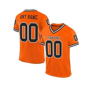 Camiseta de fútbol americano verde neón personalizada, nombre y número de equipo personalizado, uniforme deportivo transpirable con cuello en V - Product Image 4