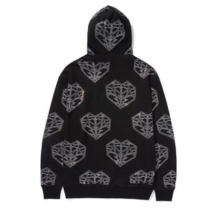 Nuevas sudaderas con capucha con diamantes de imitación Unisex cosidas hechas a medida antiarrugas 100% algodón orgánico impermeable secado rápido otoño tarifa al por mayor - Product Image 3