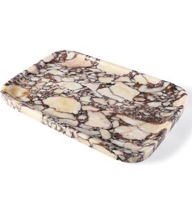 Plateau de service en marbre poli de qualité supérieure forme irrégulière décor élégant accessoires de maison de luxe plat de fête - Product Image 1