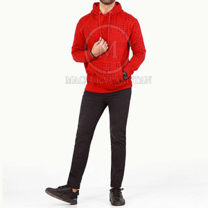 Pull à capuche élégant pour hommes avec doublure en polaire chaude Sweat à capuche léger et décontracté en coton mélangé pour hommes Idéal pour toutes les saisons - Product Image 4
