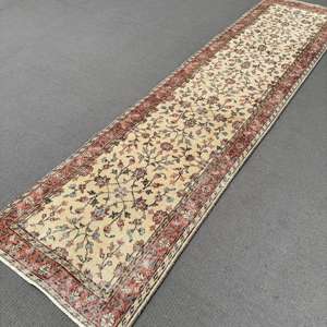 Vintage Rug, <b>Runner</b> 0.2x10.1 ft Rug, <b>Red</b> Patchwork Rug - Product Image 5