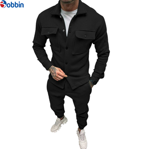 Ensemble de survêtement décontracté pour homme en deux pièces avec logo personnalisé, nouveau pantalon de survêtement avec impression en relief, vêtements de sport pour homme, streetwear - Product Image 1
