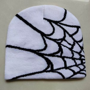 Sombrero de punto acrílico de lana con patrón de araña, gorro para mujer, gorros cálidos de invierno, gorros informales para hombre al aire libre - Product Image 3