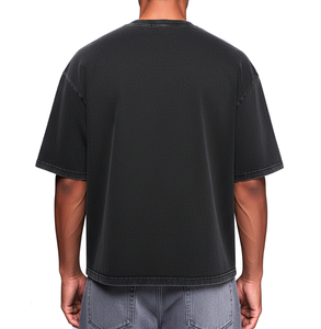 T-shirt oversize en coton 100% pour homme, taille américaine, vintage, cristal, lourd, logo de designer, t-shirt graphique 2025, streetwear - Product Image 2