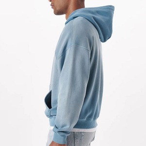 Sudadera con capucha desgastada personalizada 400 Gsm, ropa de calle, algodón lavado con piedra de alta calidad, Sudadera con capucha de lavado ácido de gran tamaño de peso pesado - Product Image 2