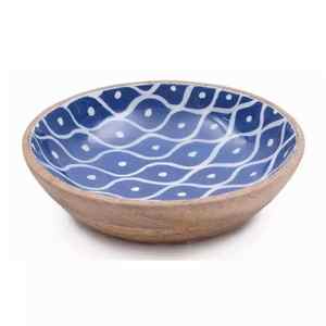 Bol à Popcorn en bois émaillé | Bol en émail | Bol en bois-8x3 pouces bol de service en bois meilleure vente décor Durable vente en gros - Product Image 2