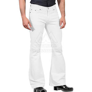 2025 nuevos pantalones acampanados de moda para hombre de alta calidad a granel al por mayor hecho en fábrica lavado ligero desgastado - Product Image 1