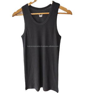 Vente en gros de débardeurs 100% coton personnalisés Gym Fitness batteur à sueur côtelé respirant pour hommes décoration de broderie de style décontracté - Product Image 1