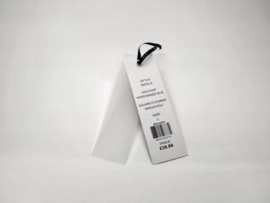 Étiquette de balançoire transparente transparente papier à beurre Logo en relief étiquette volante sérigraphie code à barres vêtement prix billet pour vêtements de mode - Product Image 4