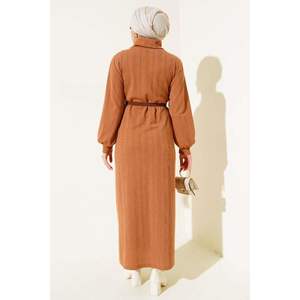 Robe à col roulé avec ceinture Latte - Product Image 1