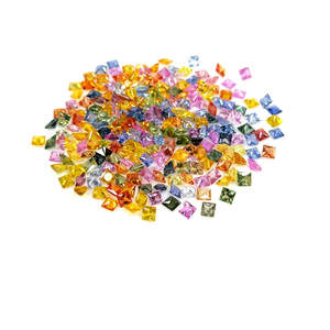 Saphirs naturels multicolores calibrés, taille princesse, carrés 3mm 4mm, taille rondelle ovale, arc-en-ciel rouge jaune vert 8mm, certifiés IGI - Product Image 3
