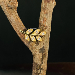 14K ทองแท้ธรรมชาติต่างหูใบเพชรเครื่องประดับที่ดี - Product Image 3