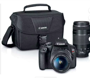 VENTAS AUTÉNTICAS Cámara DSLR Rebel T7 con Kit de 2 Lentes con Lente EF18-55mm + EF 75-300mm Negro - Product Image 1