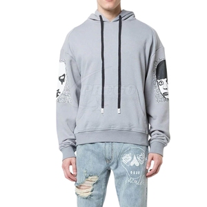 Men Hoodie 100% Cotton Fleece Pullover <b>Sweatshirt</b> Full Sleeve Custom Logo Printing Winter Wear Bulk Wholesale OEM Supplier - Product Image 1
