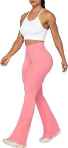 Ropa deportiva transpirable sin costuras para mujer, pantalones de chándal para gimnasio, mallas para mujer, entrenamiento, Yoga, cintura elástica personalizada, pantalones acampanados - Product Image 6