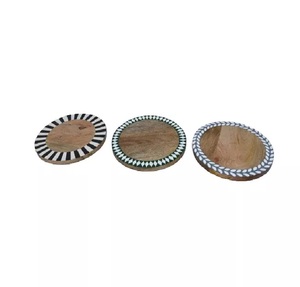Assiette en bois nacré Forme ronde et ovale Plateau de service Planche à fromage en bois de manguier naturel de haute qualité Nouvelle cuisine - Product Image 4