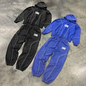 Chándal de calidad superior personalizado 3M chándal reflectante hombres dos piezas Tech Fleece French Terry Jogging Suit conjunto de chándales - Product Image 1